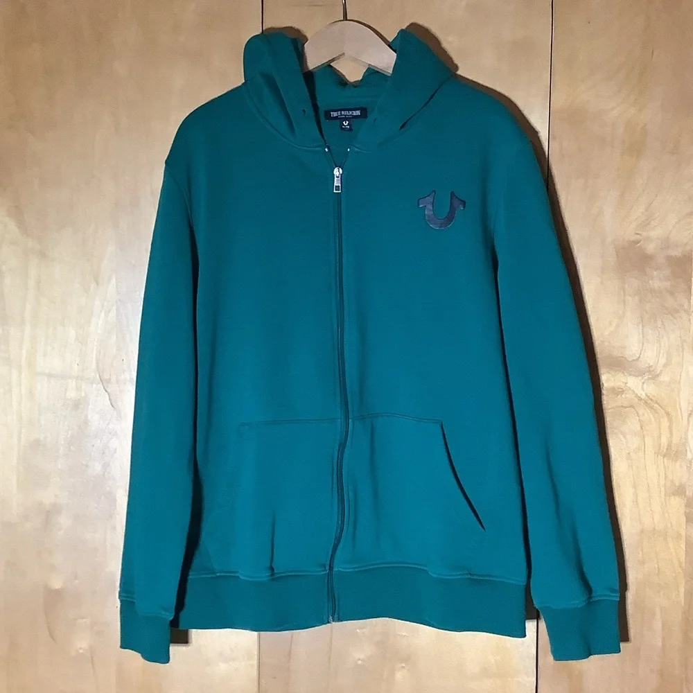 True Religion green hoodie, size XL